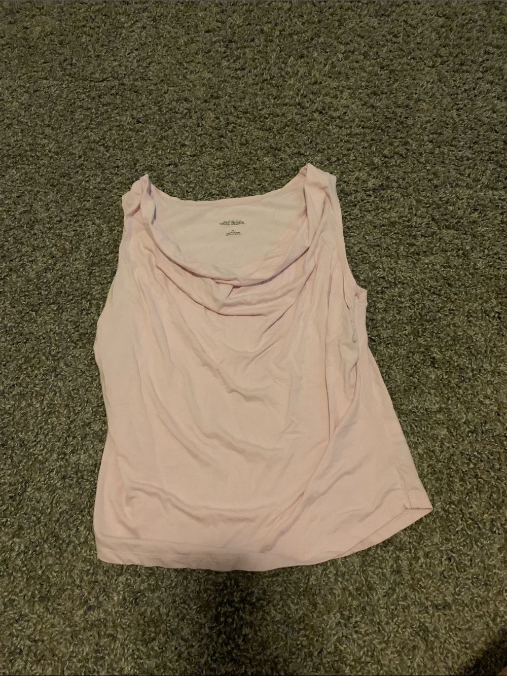 wild fable Light Pink Draped Neck Tank Top